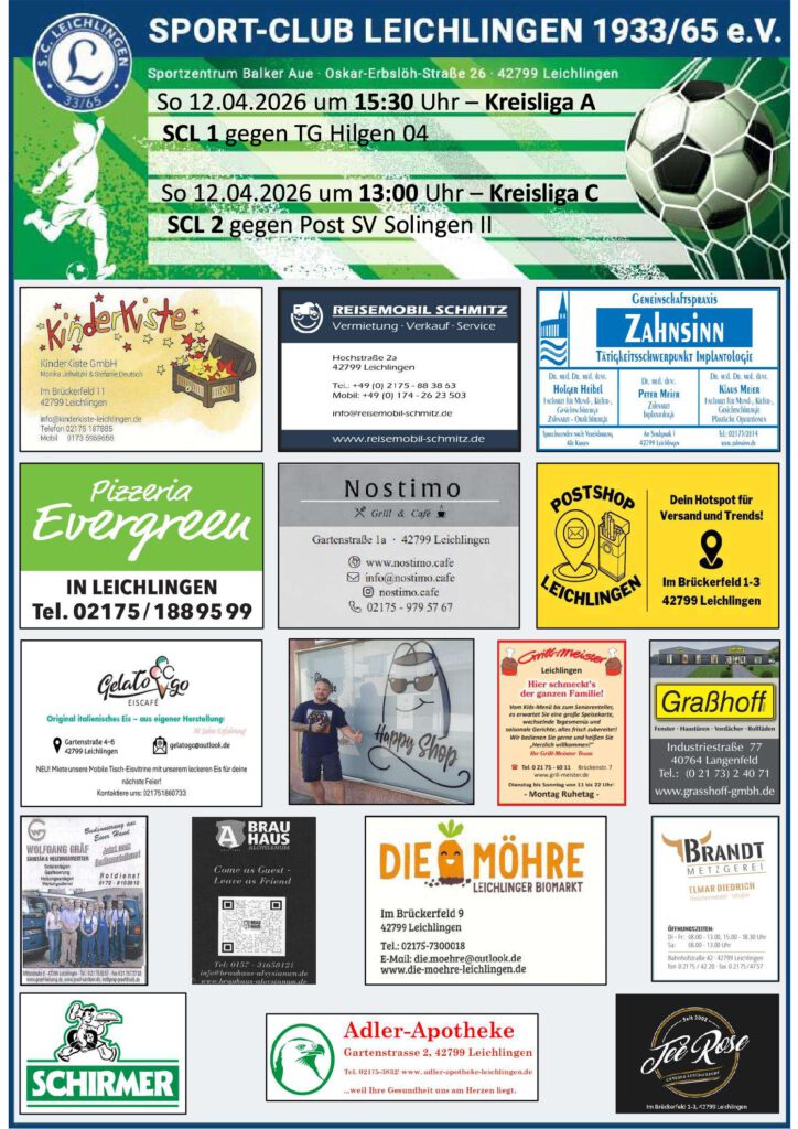 Spielankündigung A3 Hochformat 12.04.2026